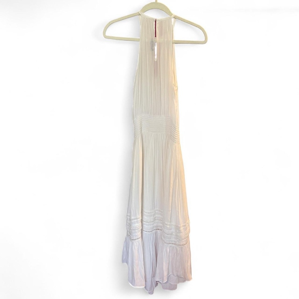 Ramy Brook Sleeveless Keyhole Halter White Tiered Maxi Dress XS Summer Bridal - Picture 6 of 6